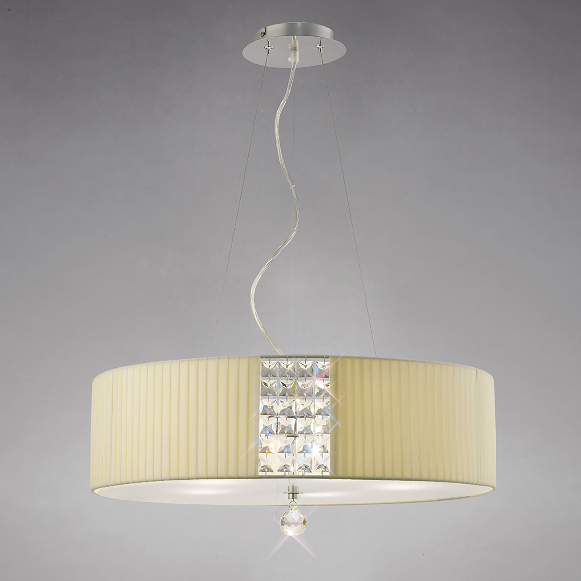Evelyn Polished Chrome-Cream Crystal Ceiling Lights Diyas Linear Crystal Fittings Evelyn Polished Chrome-Cream Crystal Ceiling Lights Diyas Linear Crystal Fittings